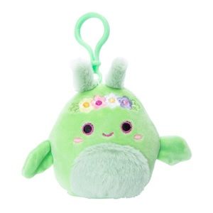 NWT 3.5” Tove the Mint Green Moth with Flower Crown Squishmallow Clip